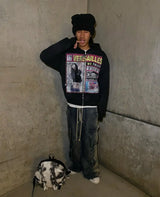 Retro Y2K Graphic Zip-Up Hoodie