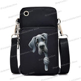 New Mobile Phone Bag Funny Anime Dog Print Shoulder Messenger Bag Women Men Coin Purse Handbag Animal Lover Small Crossbody Bag