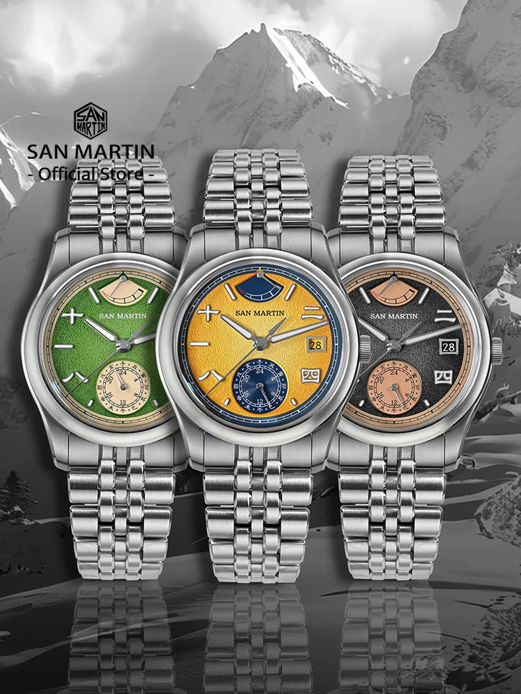 San Martin SN0144 39mm Power Reserve Automatic Watch