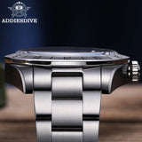 ADDIESDIVE Top Brand 39mm Quartz GMT Watches 20Bar Waterproof Luminous Bubble Mirror Sport Glass Watch for Men Relogio Masculino
