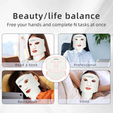 7 Colors LED Face Neck Set Mask Red Light Skin Rejuvenation Brighten Soft Silicone Facial Photon Therapy Flexible Skin Repair