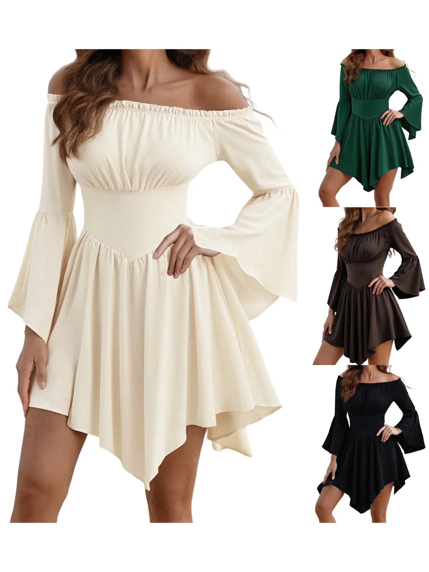Elegant Off-Shoulder Velvet Midi Dress