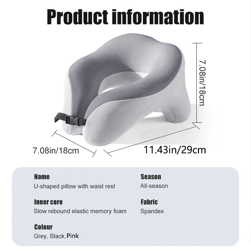 Memory Foam Travel Neck Pillow – Soft U-Shape Support