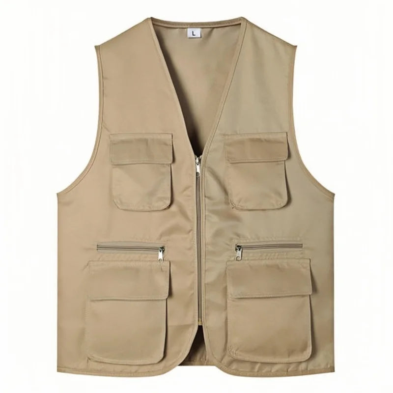 Men's Multi-Pocket Safari Vest – Lightweight All-Season Outerwear