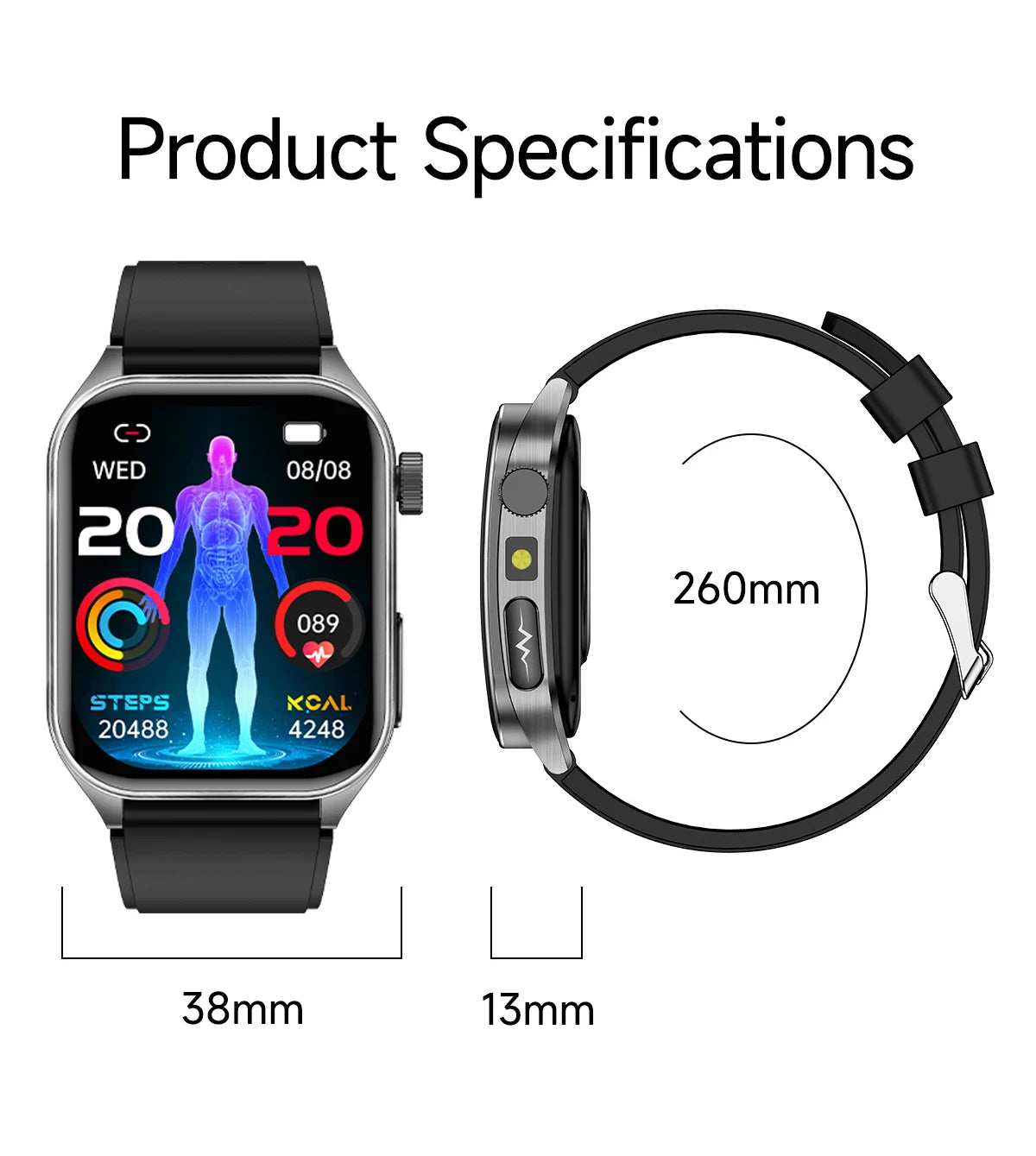 2026Hot AI-GPT Diagosis ECG Health SmartWatch Blood Pressure Lipid Uric Acid 650nm Dual-Probelaser Heart Analysis Smart bracelet