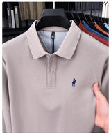 Premium Cotton Embroidered Long Sleeve Polo Shirt