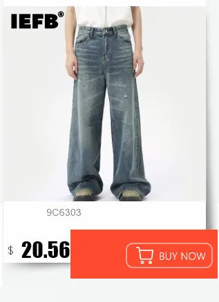 Retro Washed Wide-Leg Denim Trousers