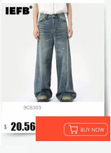 Retro Washed Wide-Leg Denim Trousers