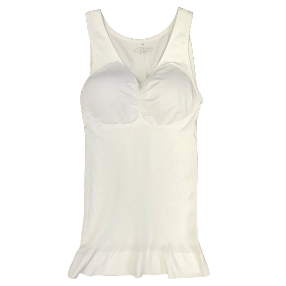 Women’s 2-in-1 Tummy Control Shapewear Tank Top with Padded Bra