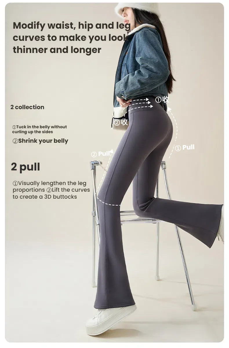 Women's Fleece-Lined High Waist Flare Leggings