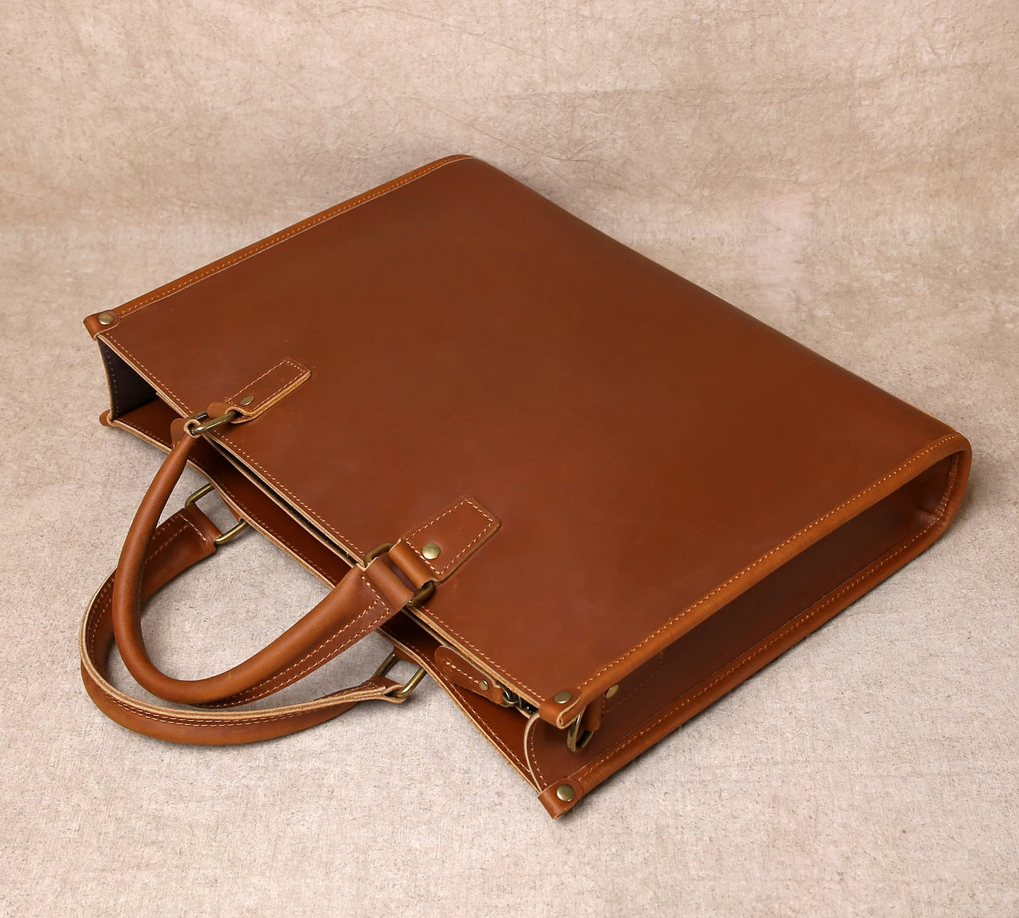 Original Ultra-Simple High Quality Men's Leather Document Baotou Layer Cowhide Computer Bag Business Trip Office Handbag