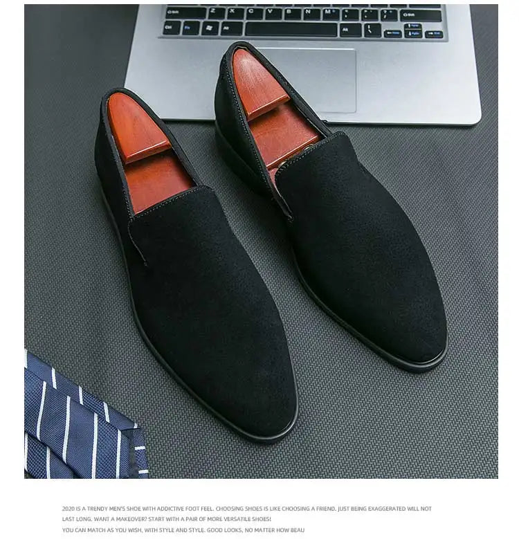 New In Red Bottom Shoes for Men Loafers Flock Solid Slip-On Party Men Dress Shoes Size 38-48 Free Shipping Men Shoes