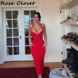Elegant Bodycon Midi Dress – Halter Neck Evening Gown