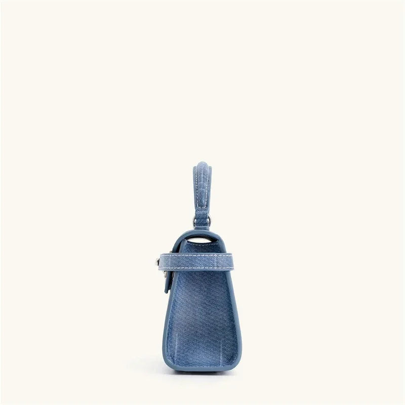 Elise Designer Tote – Premium Denim Blue Genuine Leather Crossbody Bag