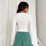 Slim Fit Long Sleeve Base Tee - Solid Casual Pullover