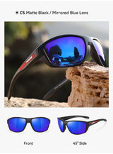KDEAM All Black Fishing Sunglasses Polarized Performance Sports Sun Glasses For Men TR90 With Skull Case Category 3