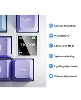 AJAZZ AK820/Pro Wireless Mechanical Keyboard Bluetooth 5.1 2.4G USB-C Wired Hot Swappable RGB Gaming Keyboard Gasket Mount with