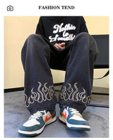 Y2K Flame Print Baggy Jeans