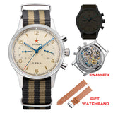 38mm 1963 Mens Watch Polit Chronograph Wristwatch ST1901 Mechanical Original Air Force 40mm Acylic Reloj Homber Tianjin Movement
