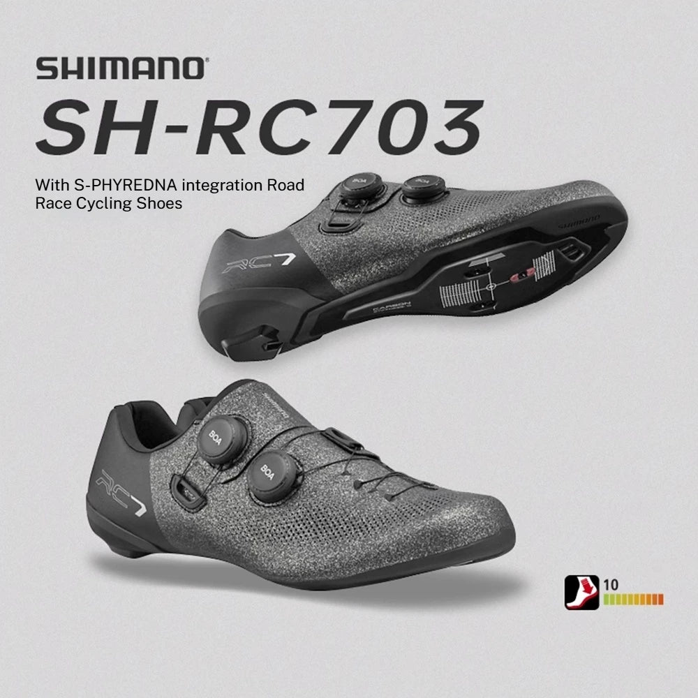 SHIMANO RC703 Road Cycling Shoes Carbon Sole SPD-SL Cleats Compatible Professional Road Bike Lock Shoes Men Women