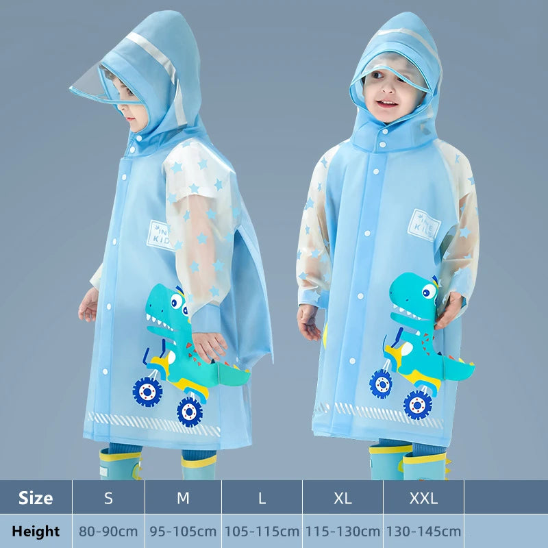 Kids Waterproof Cartoon Raincoat | Dinosaur & Unicorn