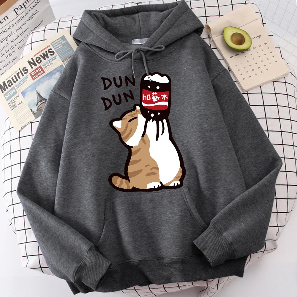Cartoon Cat "Salary Increase" Hoodie
