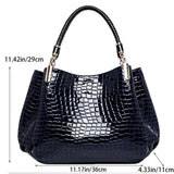 Women's Crocodile Print Large Capacity Bucket Tote Bag
