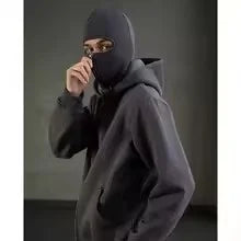 2025 Men's and Women's Balaclava Y2K Gothic Harajuku Winter Fashion Double Hooded Sportswear Men's Hooded Mask Zipper Sportswear