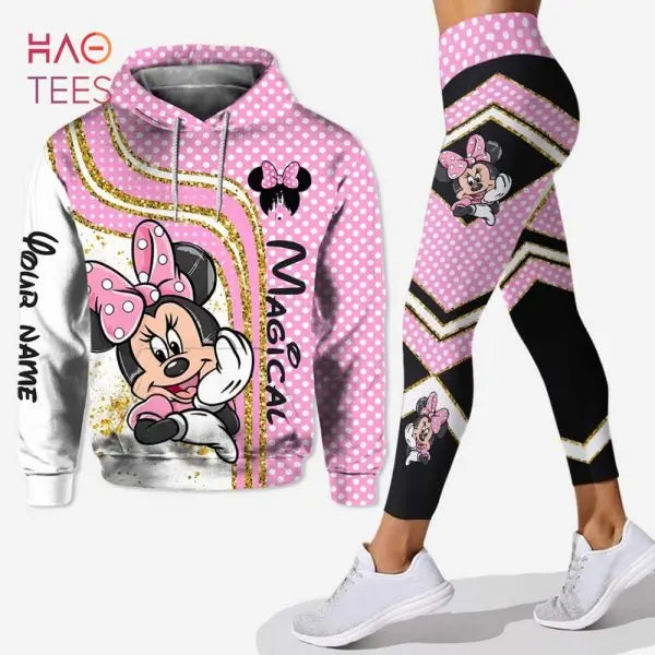 Disney Mickey & Minnie Mouse Hoodie & Leggings Set | Women's Athletic Tracksuit