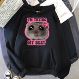 Sad Hamster "I'm Trying My Best" Meme Hoodie