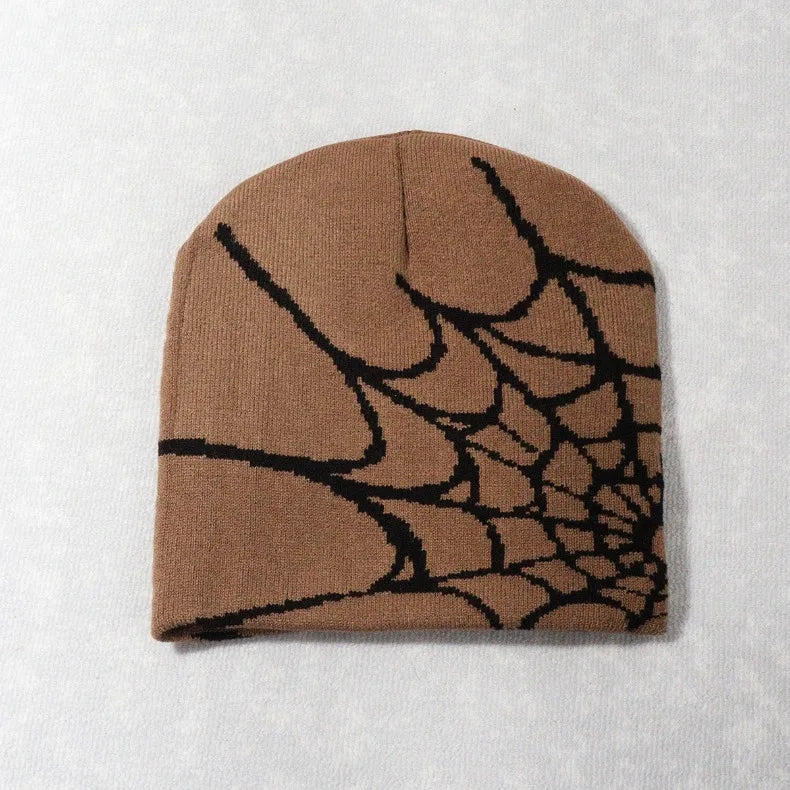 Spider Embroidered Knit Beanie – Y2K Winter Hat