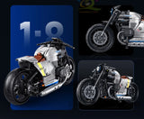 HUIQIBAO 1:8 Classic Motorbike Building Blocks High-tech Model Moto City Racer Bricks Toy for Kid Boy Children Adult MOC Car Set
