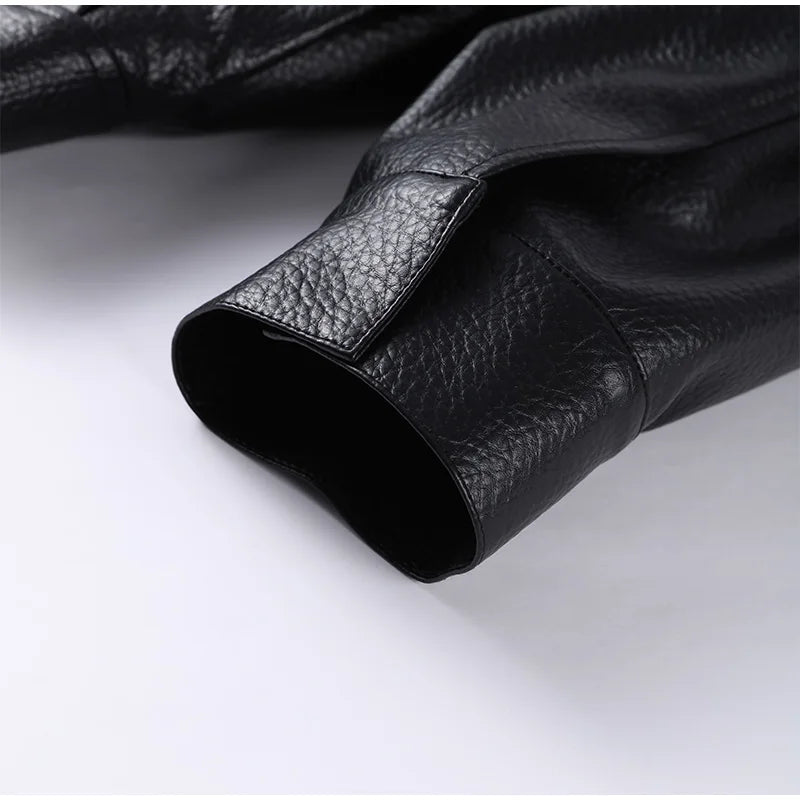 Chic Stand Collar Leather Jacket