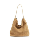 Frosted Suede Tote Bag – Large Capacity Shoulder Bag