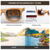 GM Retro Fashion Bamboo Wood Polarized Sunglasses Driving Square Style SunGlasses Male Goggle Cat.3 Women Men Brand Designer
