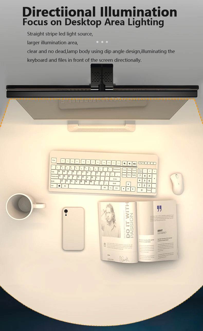 Monitor Light Bar – Stepless Dimming USB Desk Lamp