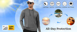 Summer Men's Long Sleeve UPF 50+ Hoodie T-Shirts, Rash Guard Quick Dry T-shirt Outdoor Sport Running Pullover