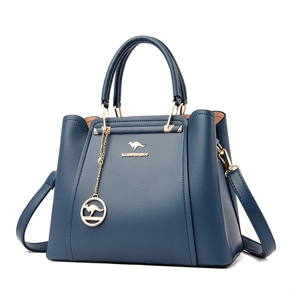 Luxury Triple-Layer Leather Tote & Crossbody