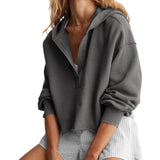 Women's Relaxed V-Neck Cropped Hoodie