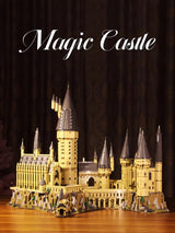 New Magic Castle Micro Building  Blocks Light Up Street View Architecture Creative MOC Model Kit  Kids Christmas Birthday Gifts