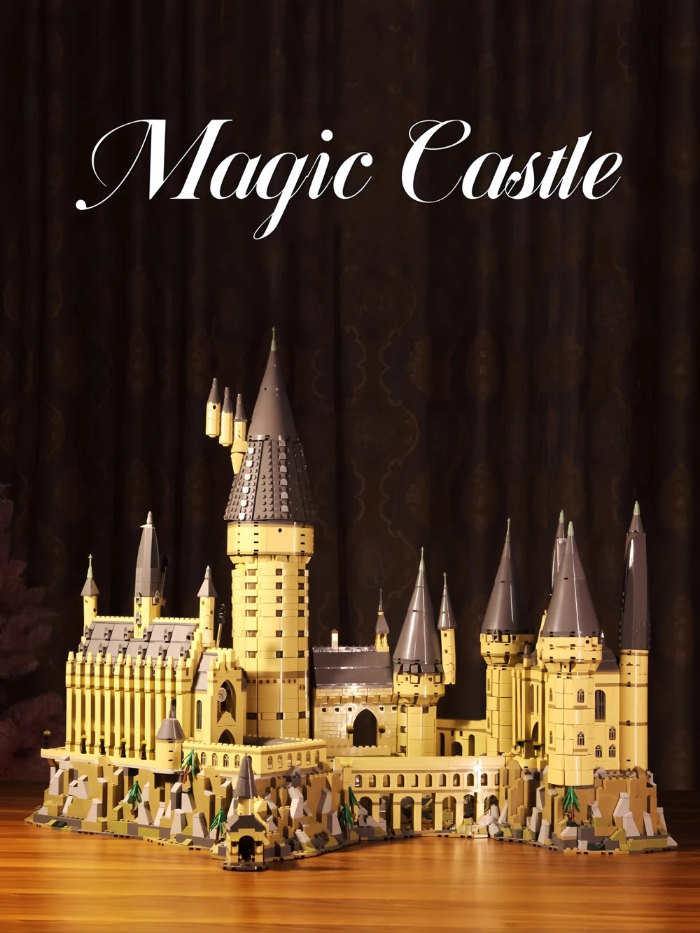 New Magic Castle Micro Building  Blocks Light Up Street View Architecture Creative MOC Model Kit  Kids Christmas Birthday Gifts