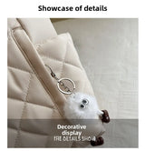 Multi Pocket Women Mailman Bag Diamond Patterned Cotton Clothing Shoulder Bag Large Capacity Tote Bag Casual Nylon Shoulder Bag