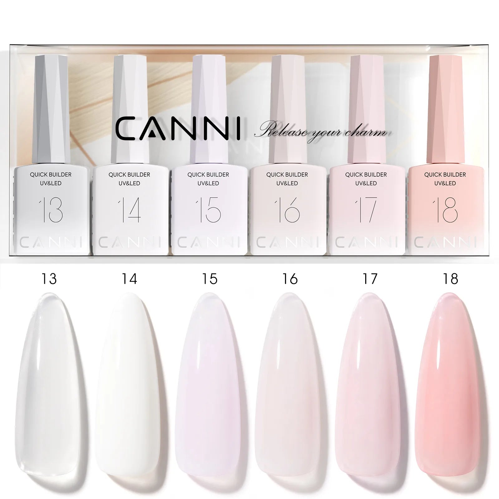 CANNI HEMA-Free Gel Polish Kit | Jelly, Nude & Rubber Base