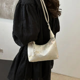 Luxury Embroidery Shoulder Bag Nylon Texture Small Armpit Bag Pearl Pendant Bucket Handbag Women Girl