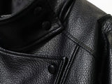 TFMLN Chic Black Faux Leather Jackets Women Long Sleeve Buttons Elastic Oversized Coats Fashion 2025 Autumn Winter Streetwear
