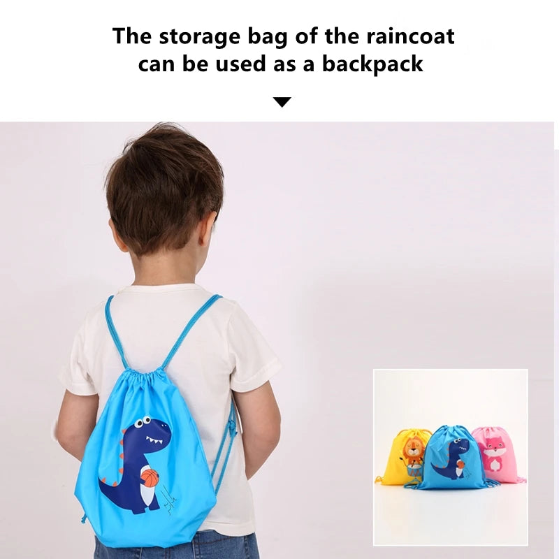 Kids Waterproof Dinosaur Raincoat – Hooded Jumpsuit