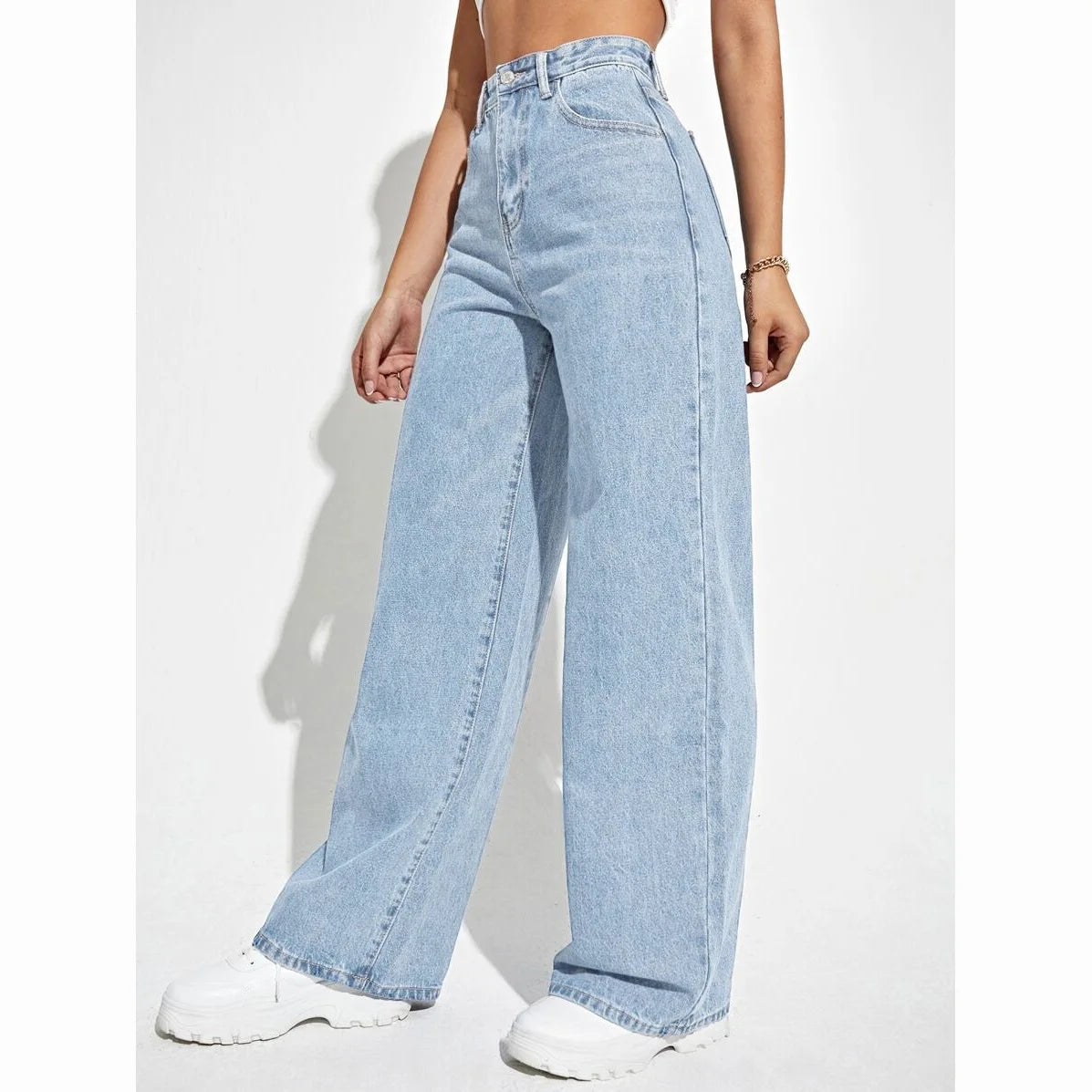 Women's High-Waist Straight Leg Jeans | Retro Y2K