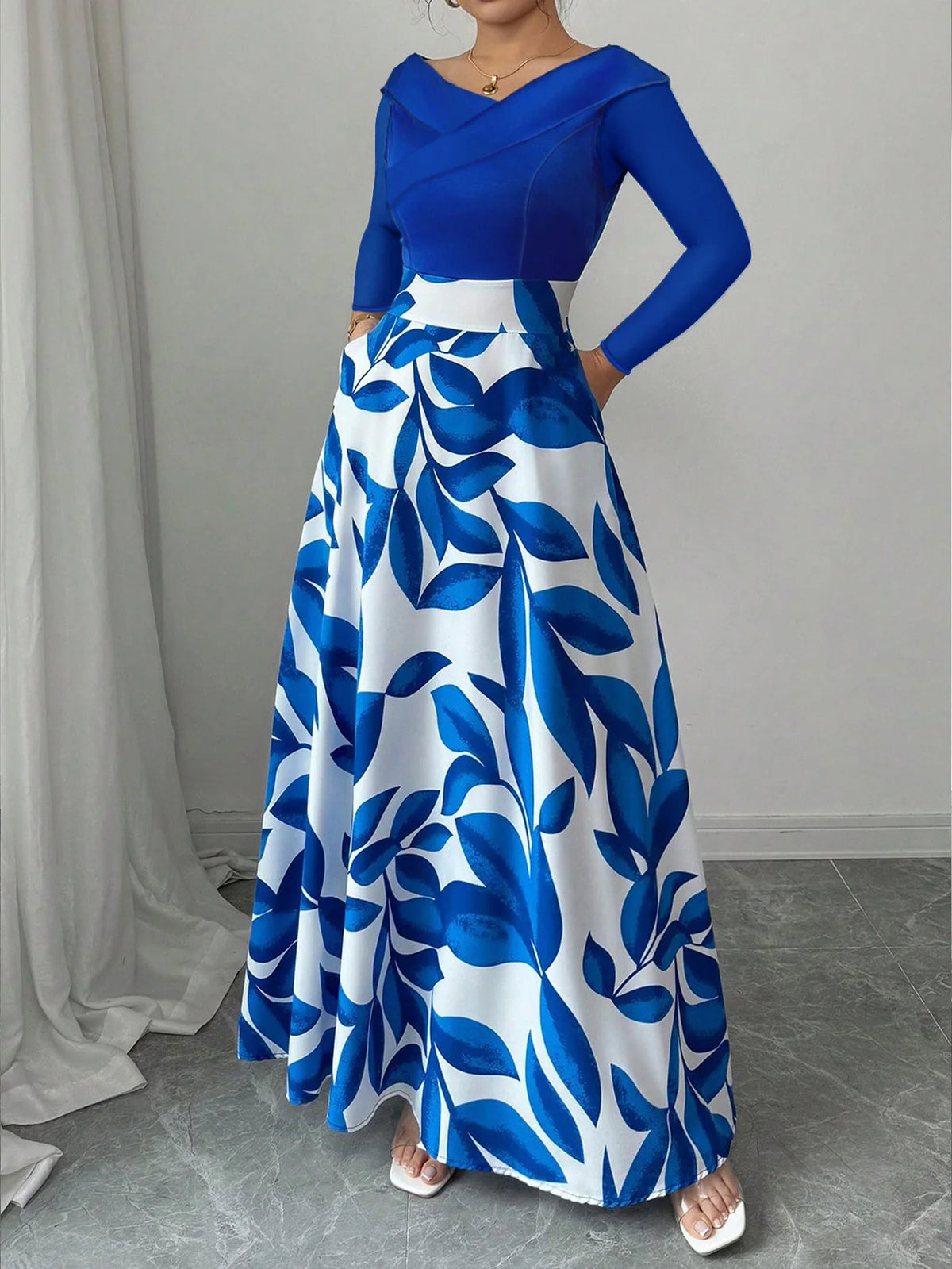 Floral Asymmetric Maxi Dress