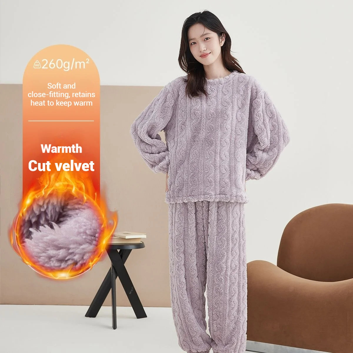 Women's Coral Velvet Winter Pajama Set