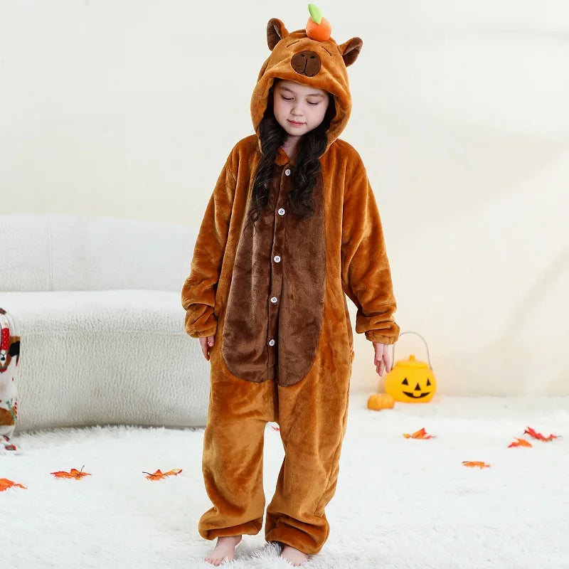 Kids' Capybara Flannel Onesie